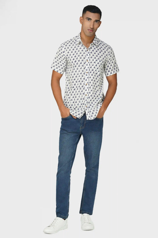 Whimsy Monkey Half Sleeve Men Shirt