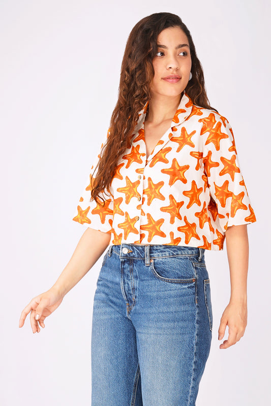 Star Flare Crop Shirt
