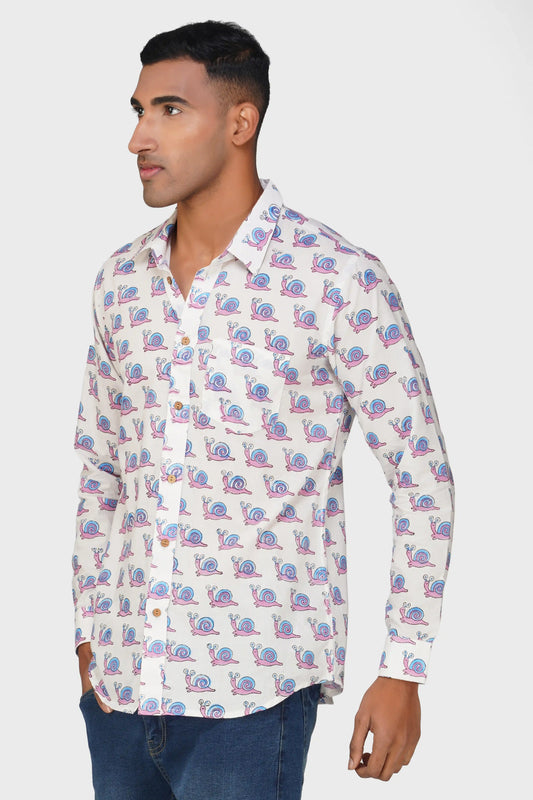 Blue Snail Bliss Full Sleeve Men Shirt