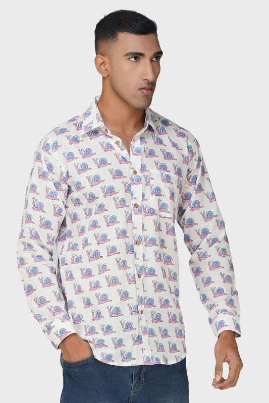 Blue Snail Bliss Full Sleeve Men Shirt