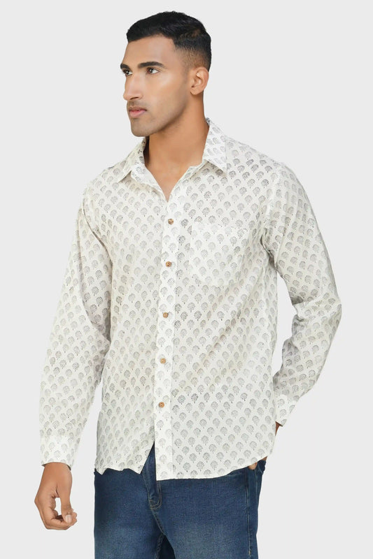 Geometric Blossom Full Sleeve Men Shirt