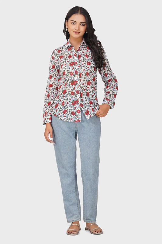 Red Blossom Bliss Shirt