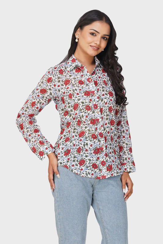 Red Blossom Bliss Shirt