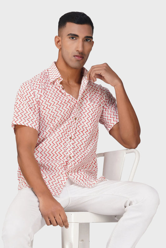 Redline Elegance Half Sleeve Men Shirt