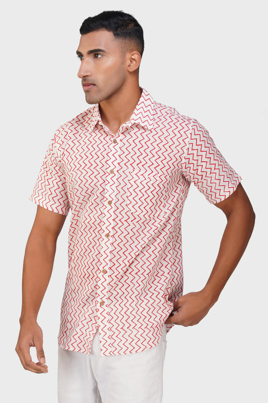 Redline Elegance Half Sleeve Men Shirt