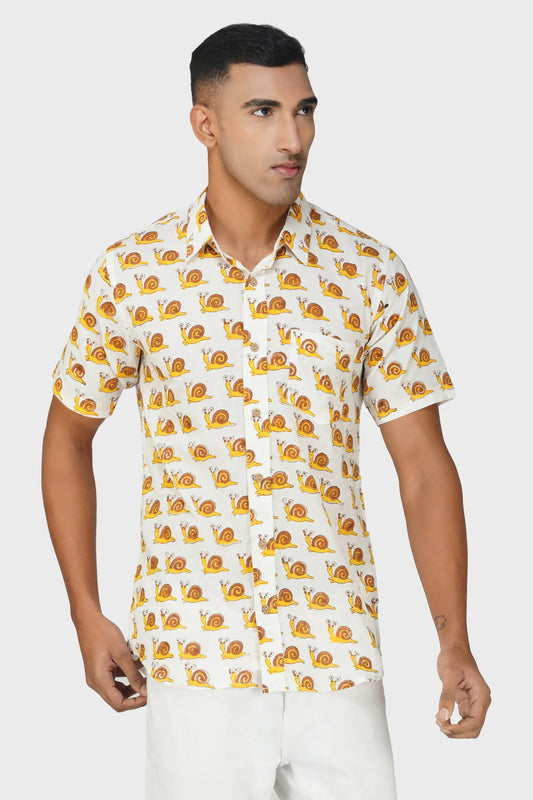 Snail Swag Half Sleeve Men Shirt