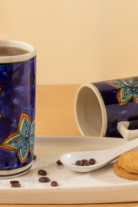 Ocean Orchid Artistry Blue Mug