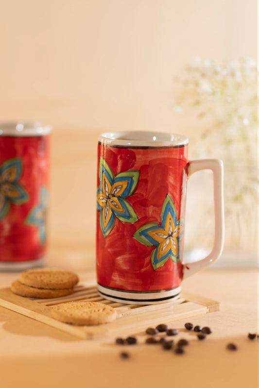 Ravishing Red Floral Mug