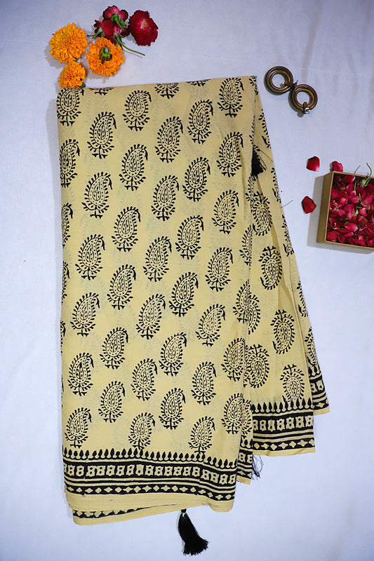 Ebony Paisley Saree