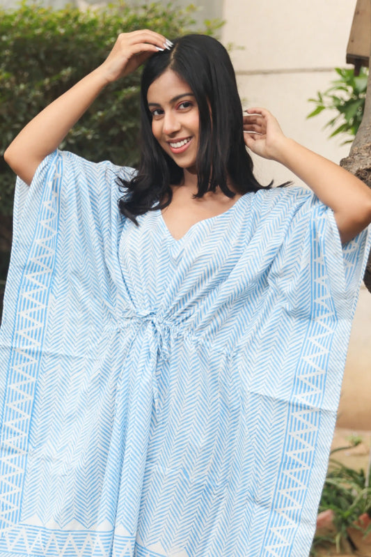 Chevron Sapphire Kaftan